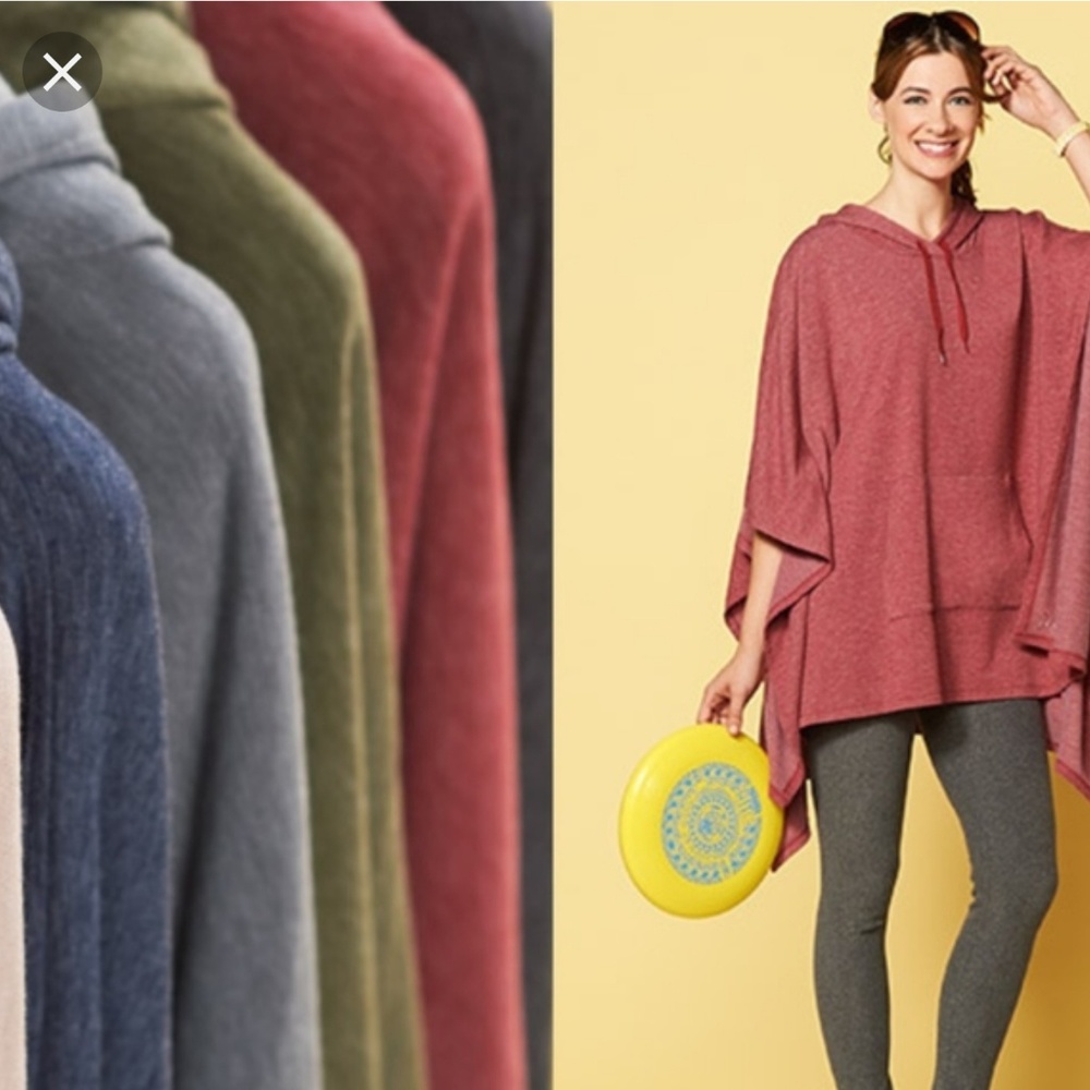 COPY - Cuddl Duds french Terry poncho. 2x-3x. Bar…